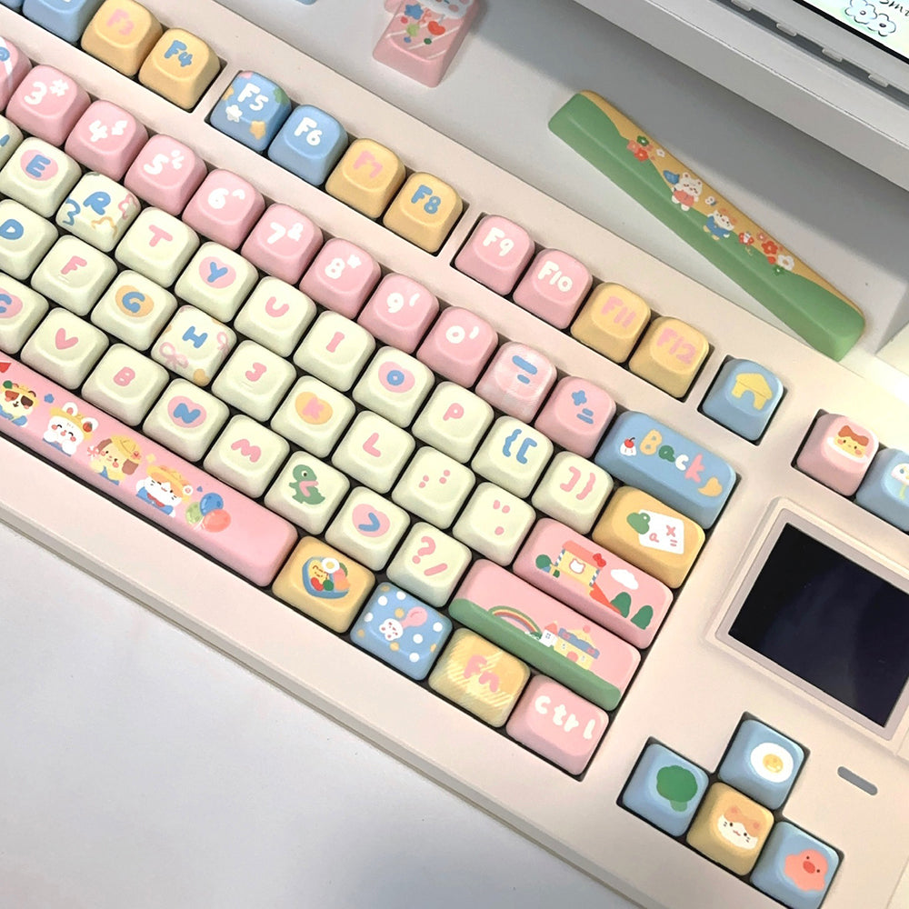 Kawaii Kindergarten Keycaps Set for Mechanical Keyboards