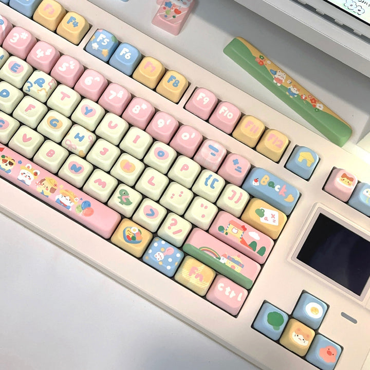 Kawaii Kindergarten Keycaps Set for Mechanical Keyboards