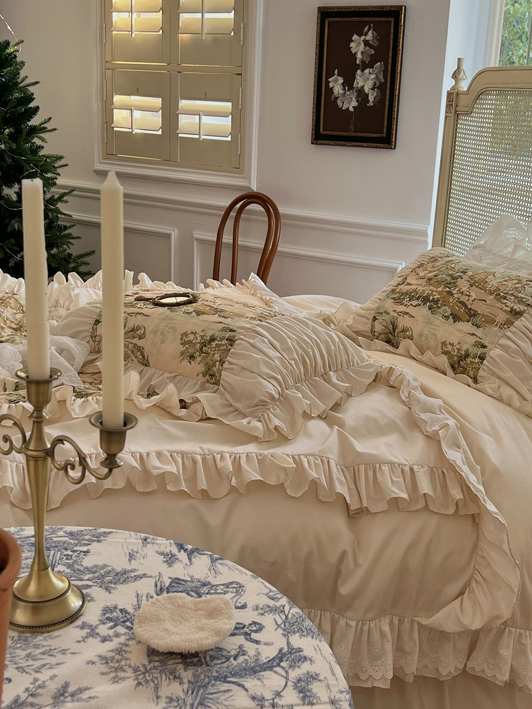 Romantic French Vintage Art Cotton Lace Duvet Cover
