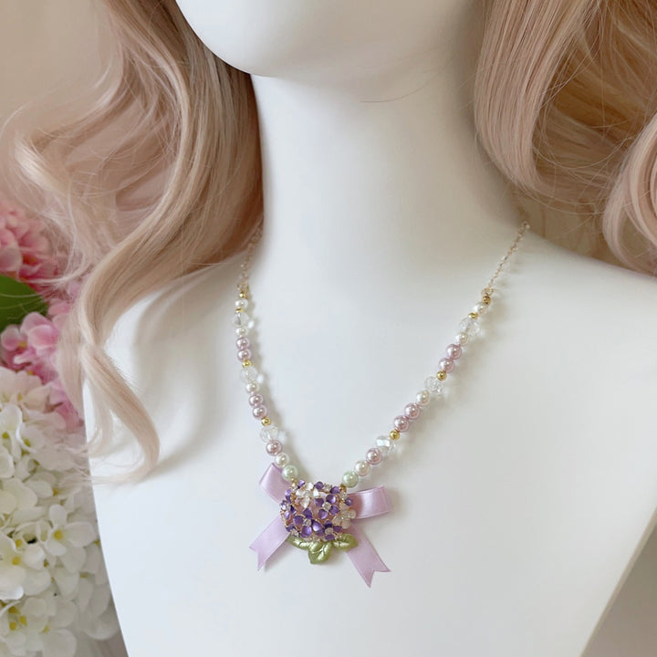 Hydrangea Pearl Necklace