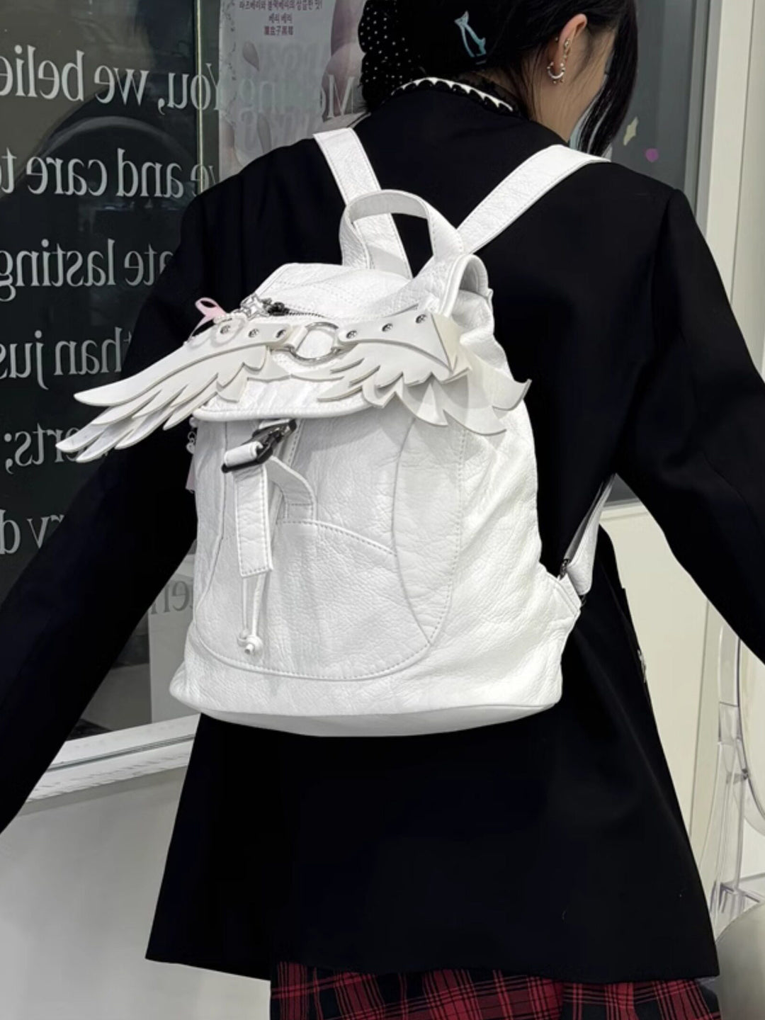 Goth Wing Drawstring Backpack
