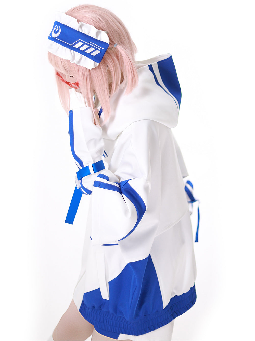 Cyber Y2K Hooded Jacket Shorts Pants Arm Sleeves Leg Warmers Headpiece