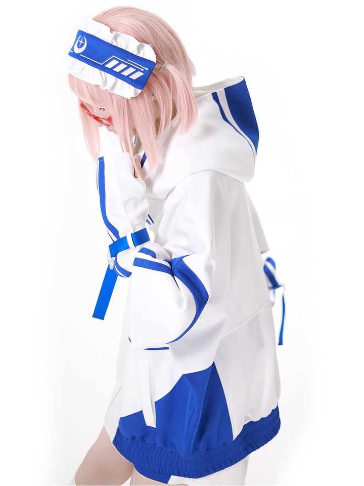 Cyber Y2K Hooded Jacket Shorts Pants Arm Sleeves Leg Warmers Headpiece