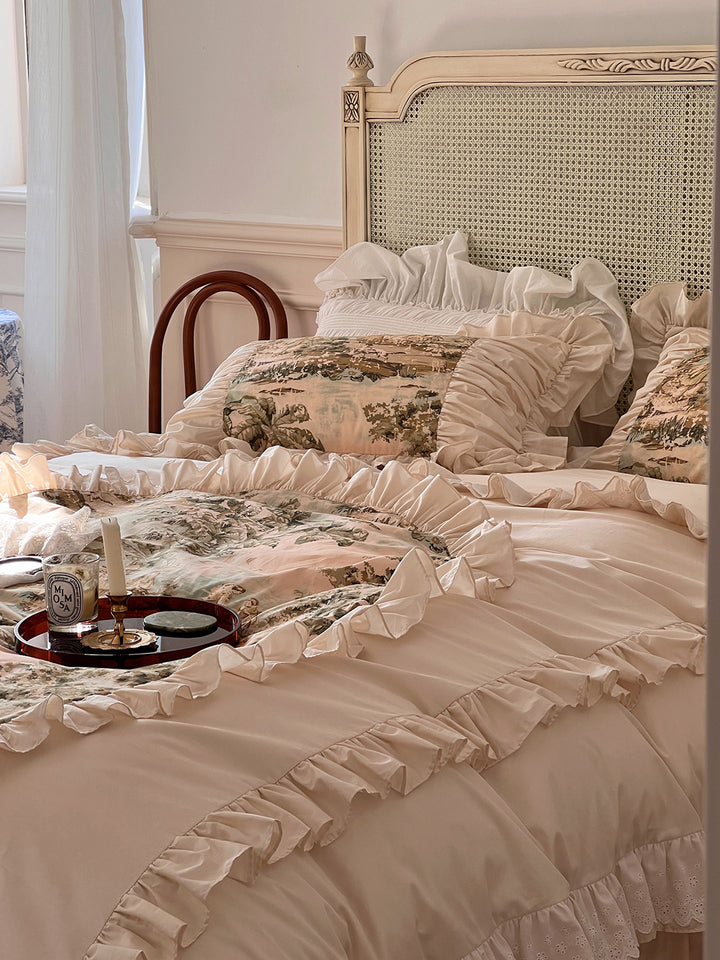 Romantic French Vintage Art Cotton Lace Duvet Cover