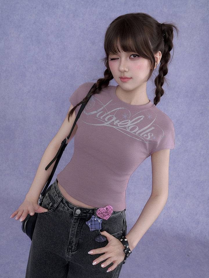 Gothic Star Script Baby Tee