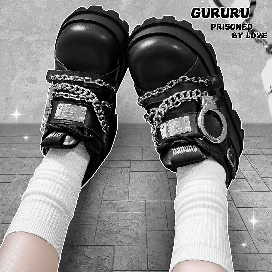 Grunge Y2K chain decoration Platform Shoes – Juwas