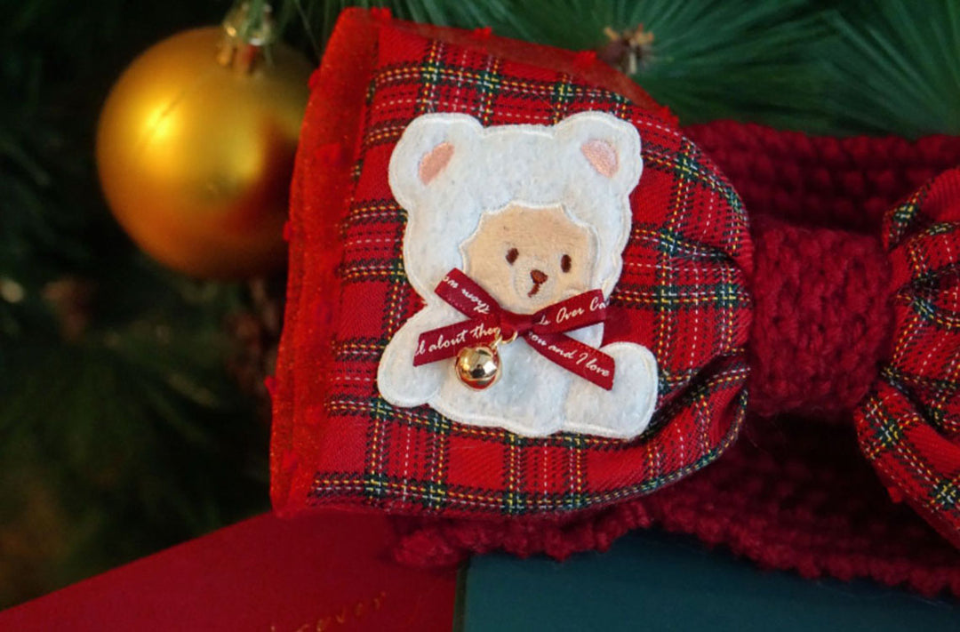 Bear Christmas Bow Headband