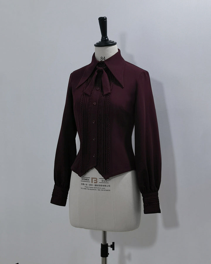 Wine Red Ouji Long Sleeve Shirt