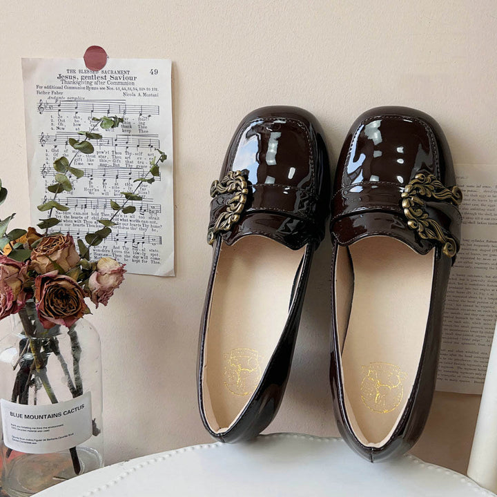 Black/Brown Retro JK Style School Uniform Shoes