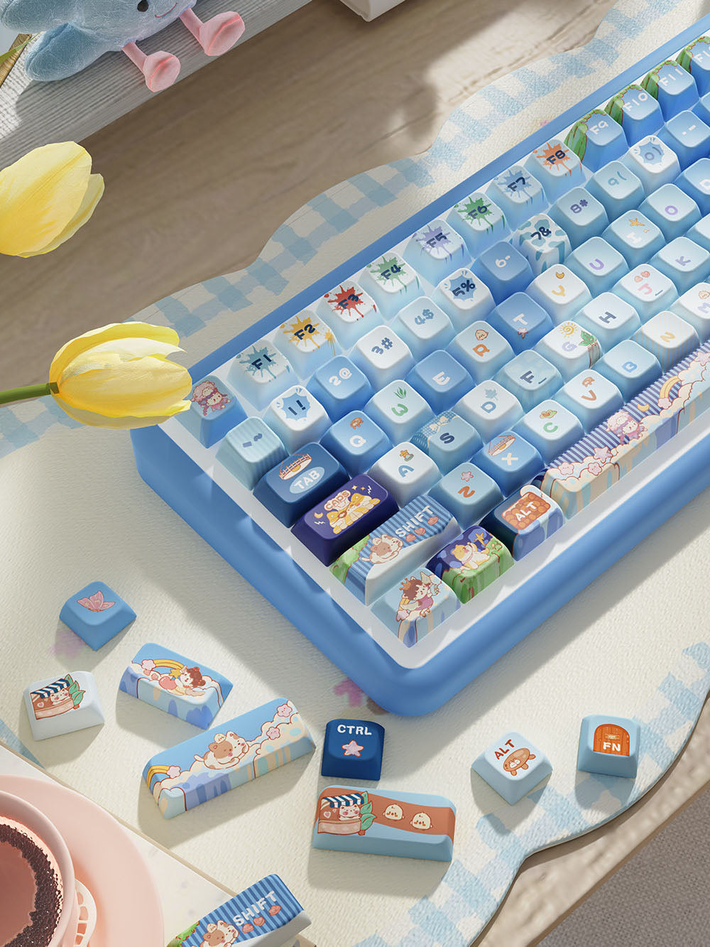 Meow Adventure Theme Keycaps for Mechanical Keyboards