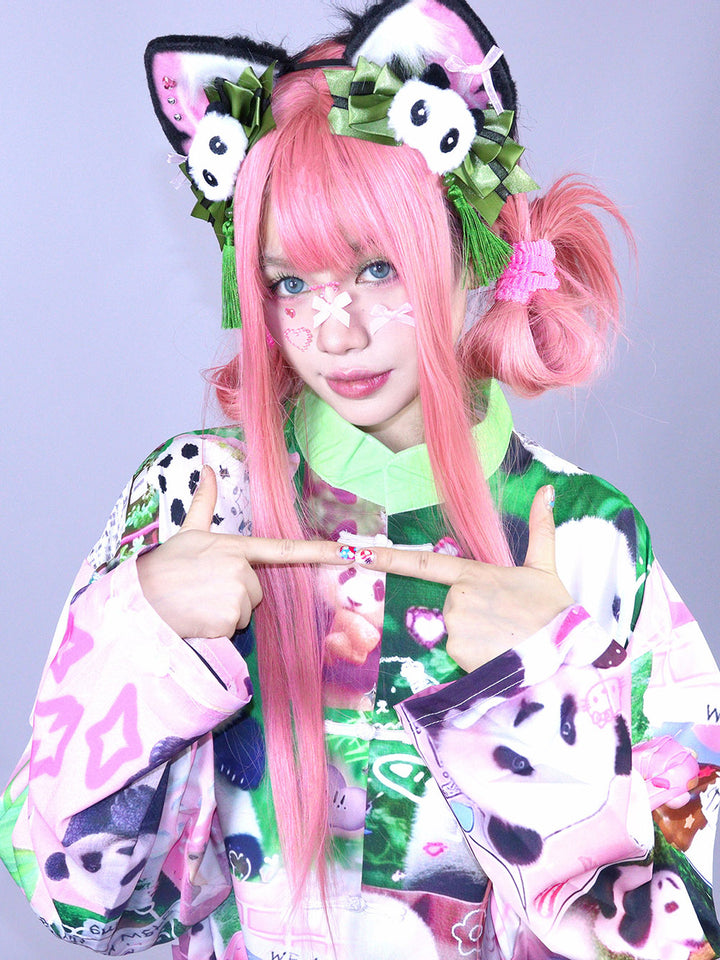 Panda Bow Cat Ear Headband