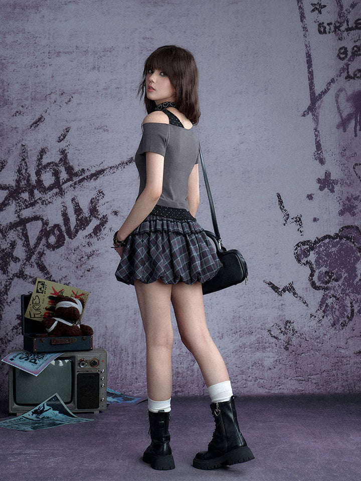 Asymmetric Layered Gothic Graphic Top