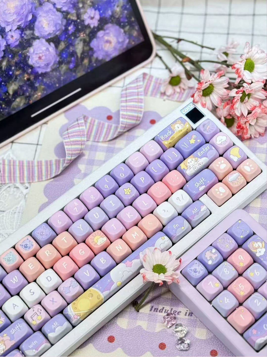 Cute Cat Keycaps Set for Mechanical Keyboards