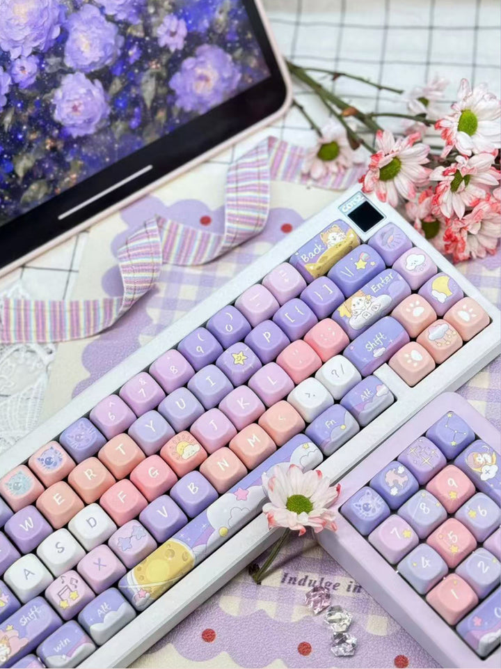 Cute Cat Keycaps Set for Mechanical Keyboards
