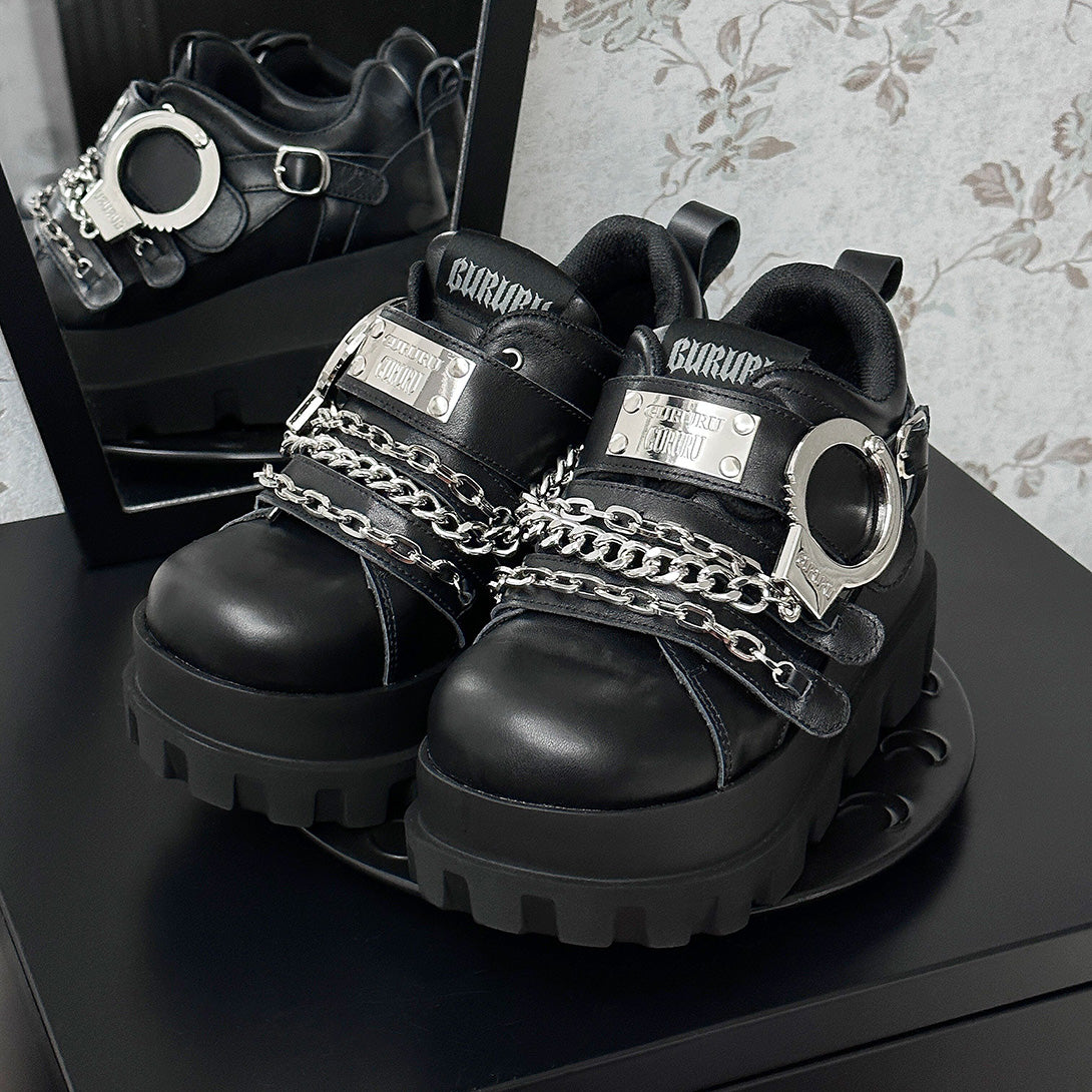 Grunge Y2K chain decoration Platform Shoes – Juwas