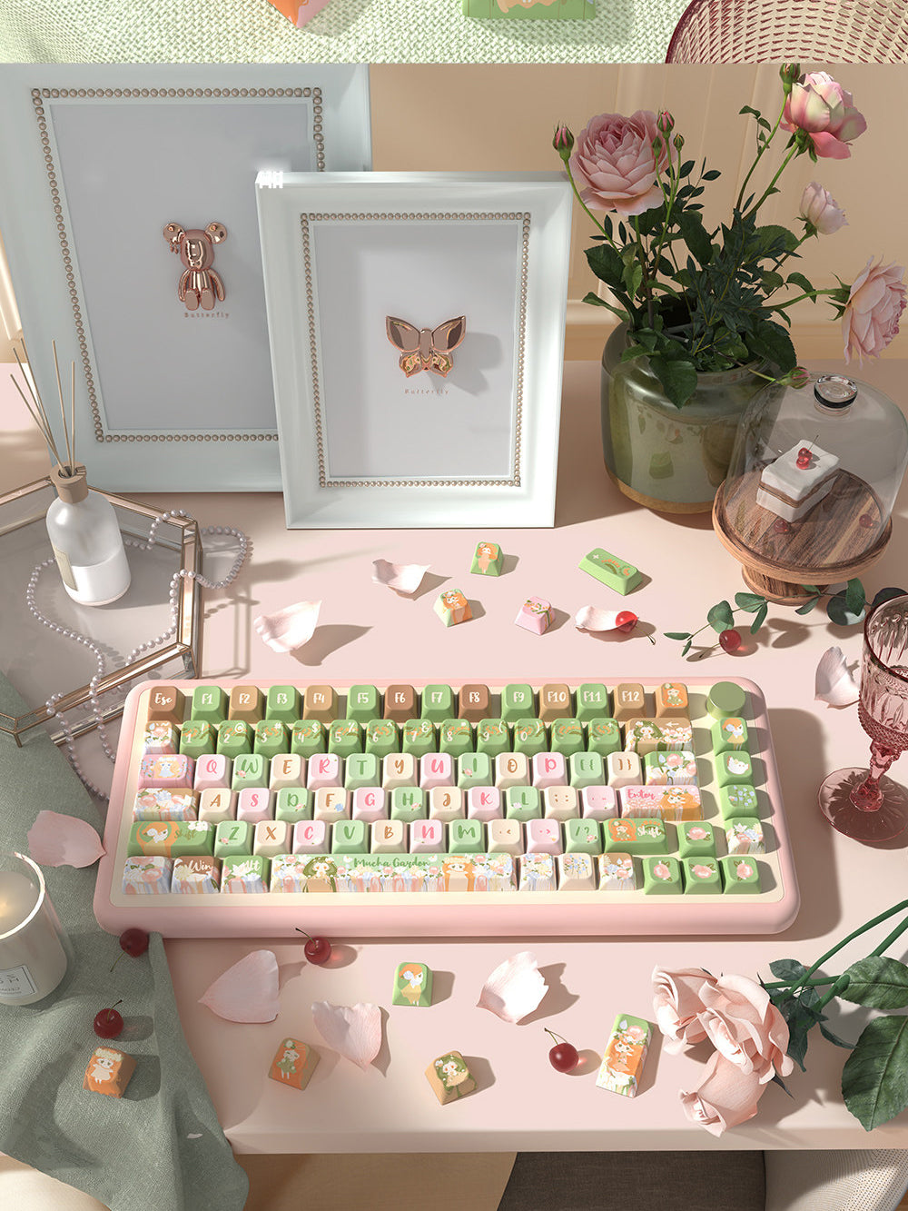 Mucha Garden Art Nouveau Keycaps for Mechanical Keyboards