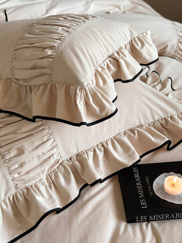 Luxury Style Lotus Leaf Edge Cotton Bedding Set