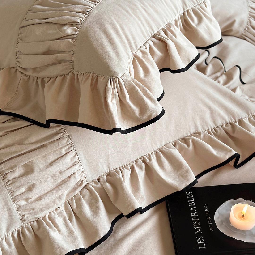 Luxury Style Lotus Leaf Edge Cotton Bedding Set