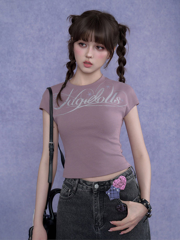 Gothic Star Script Baby Tee