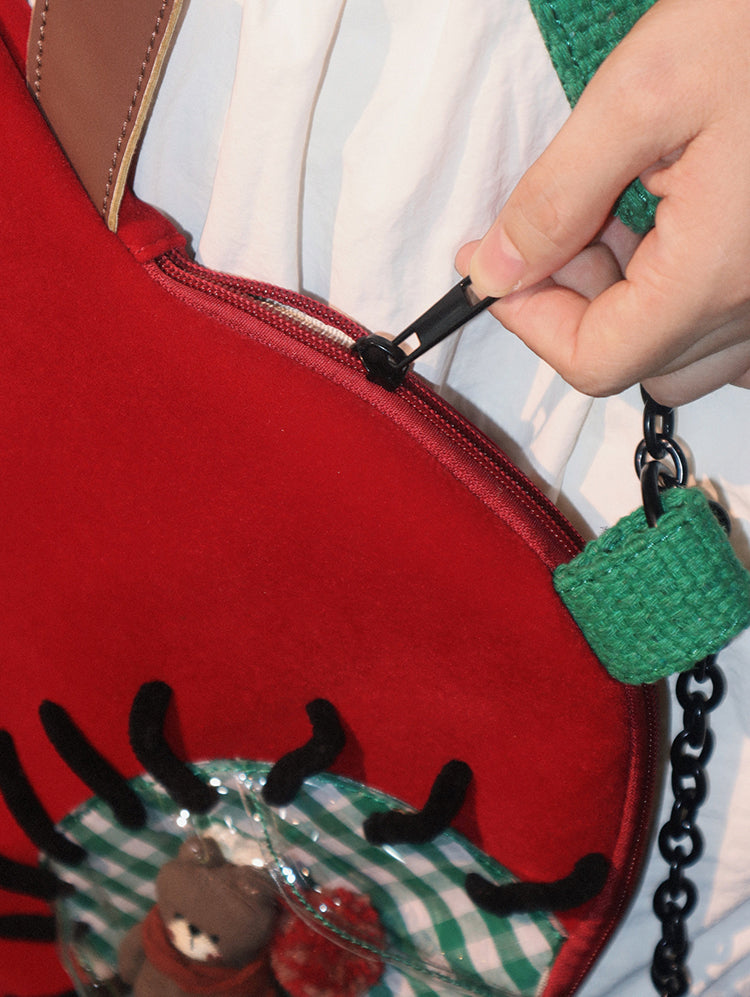 Red Apple-Shaped Ita Bag