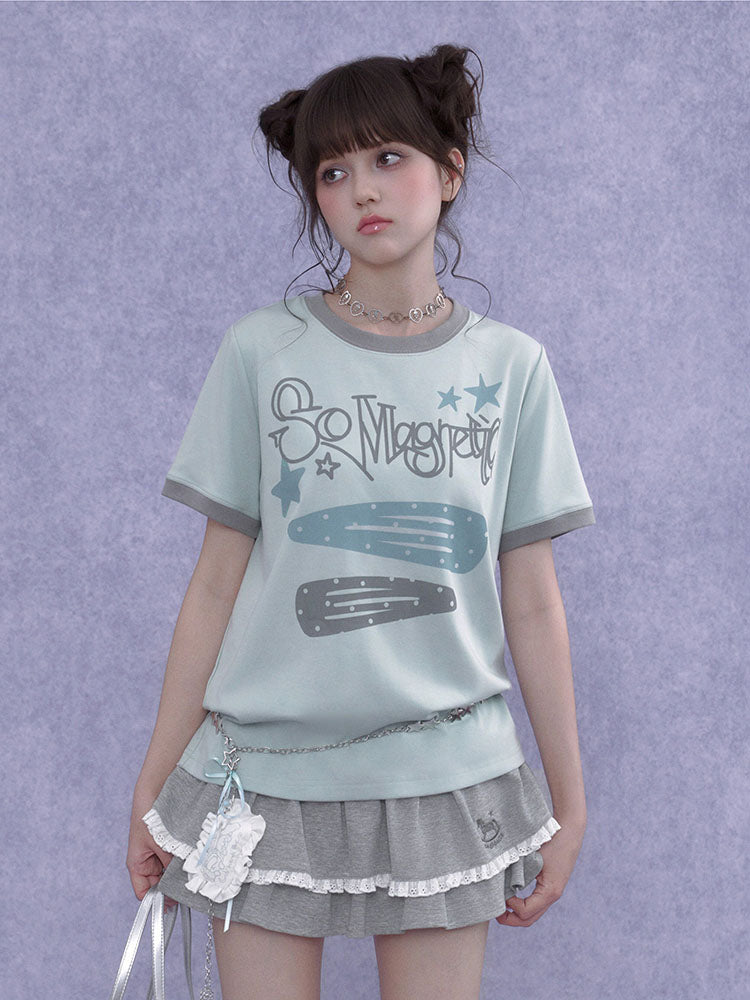 So Magnetic Pastel Ringer T-shirt