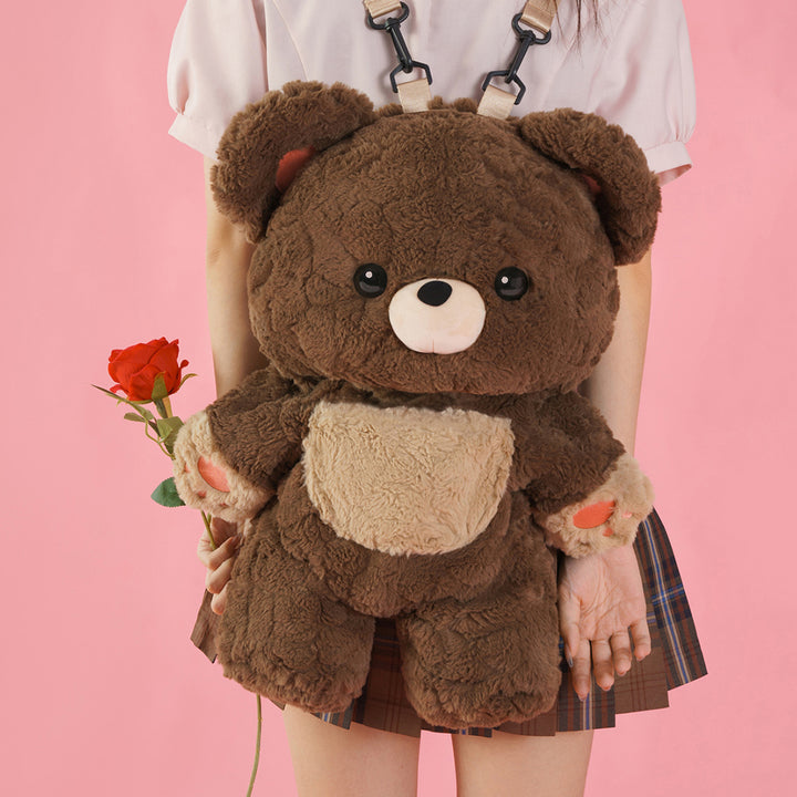 Love Heart Bear Plush Backpack