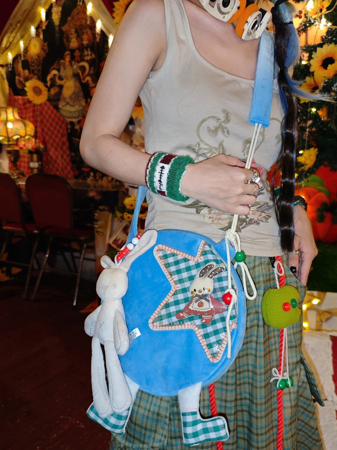 Star Patch Round Crossbody Bag