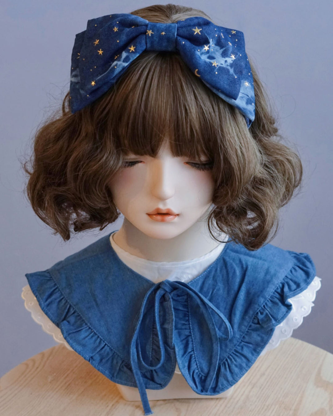 Bear Denim Large Bow Headband