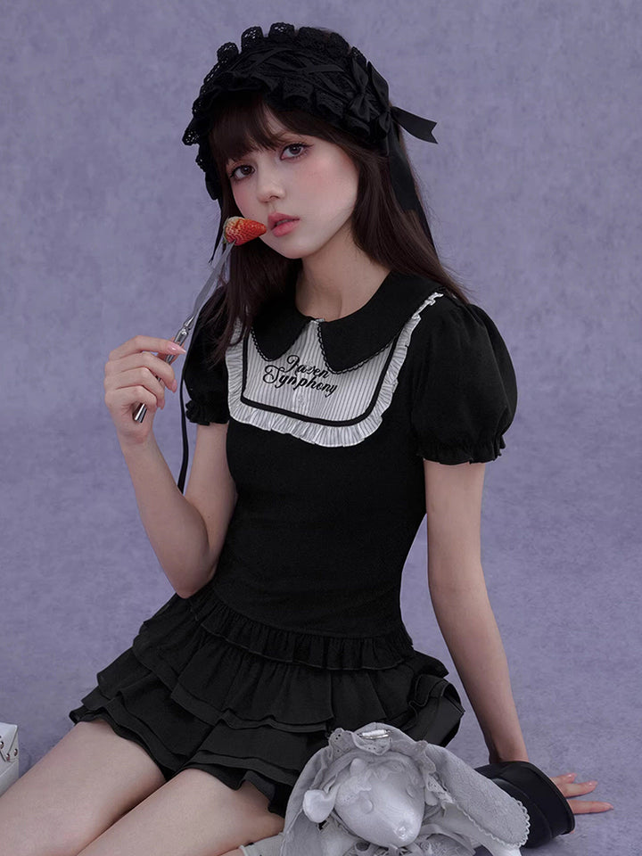 Gothic Ruffle Series Top Skirt