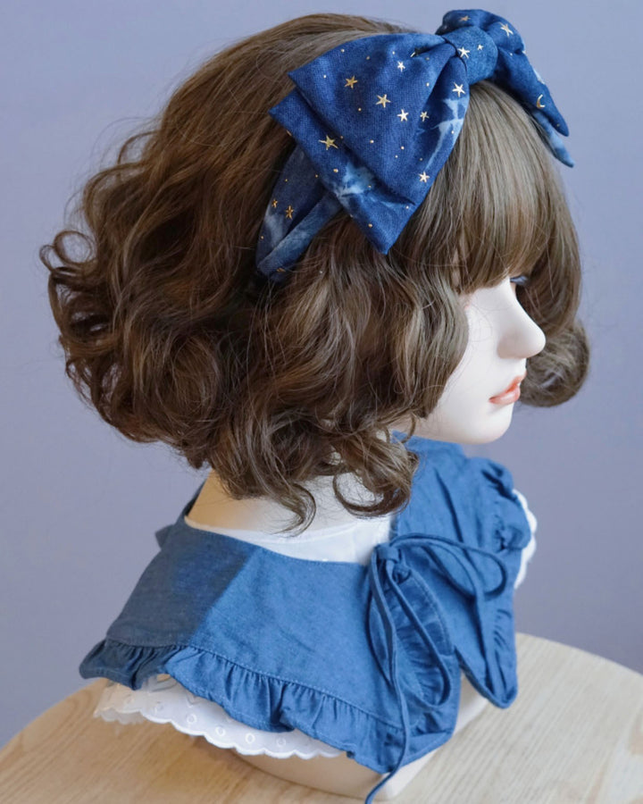 Bear Denim Large Bow Headband