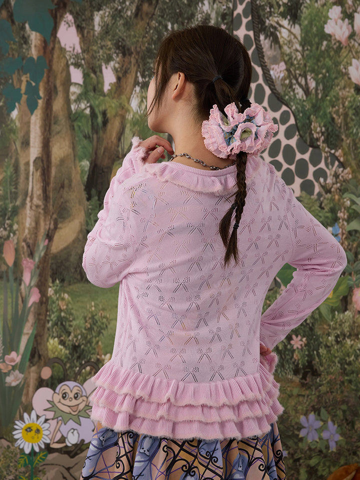 Floral Lace Ruffle Scrunchie
