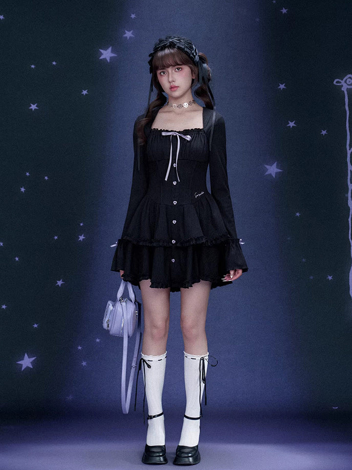 Black Tiered Cake Dress