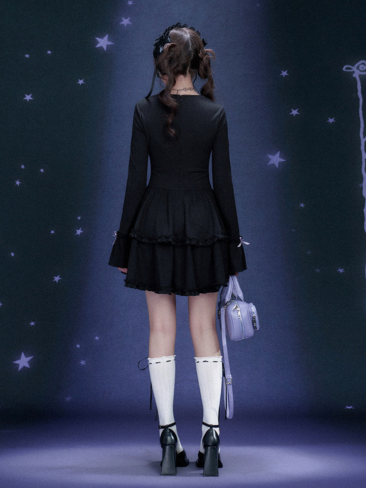 Black Tiered Cake Dress