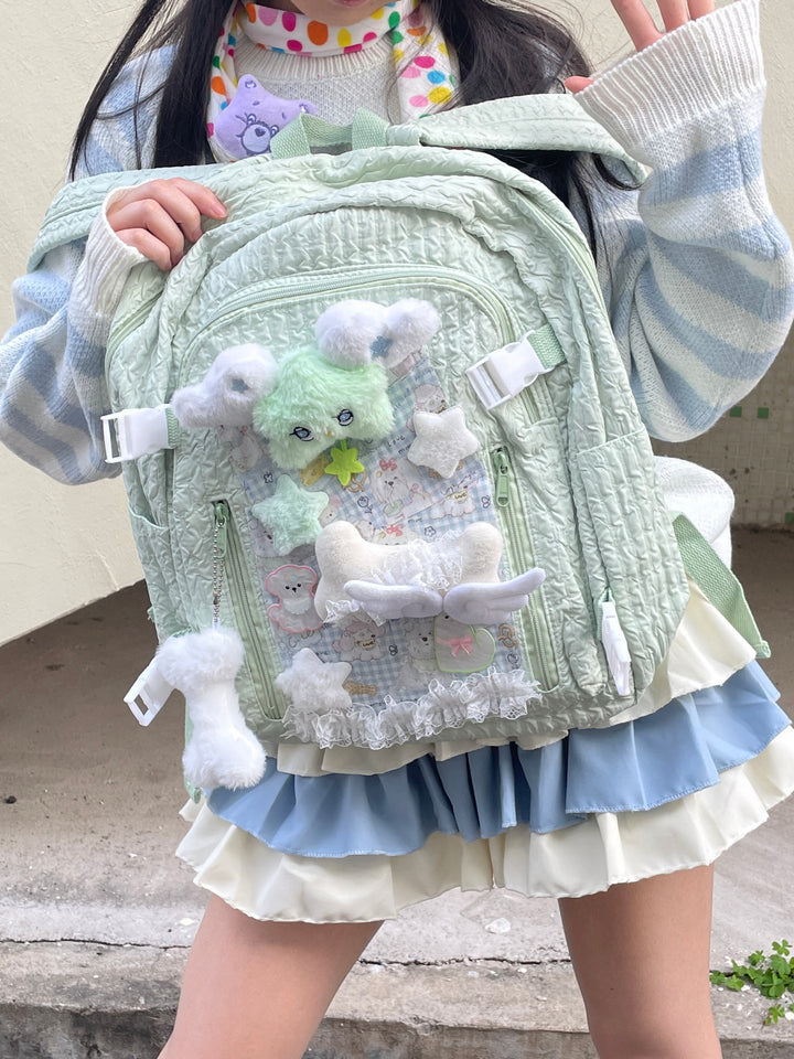 Pastel Mint Bubble Fabric Backpack
