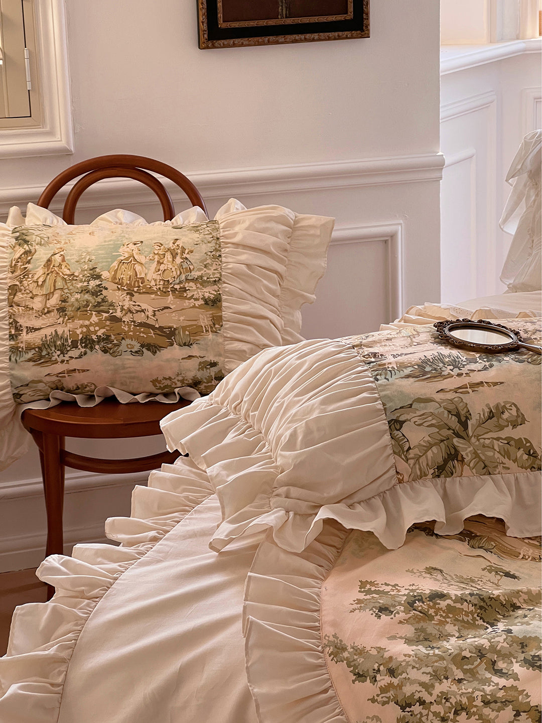 Romantic French Vintage Art Cotton Lace Duvet Cover