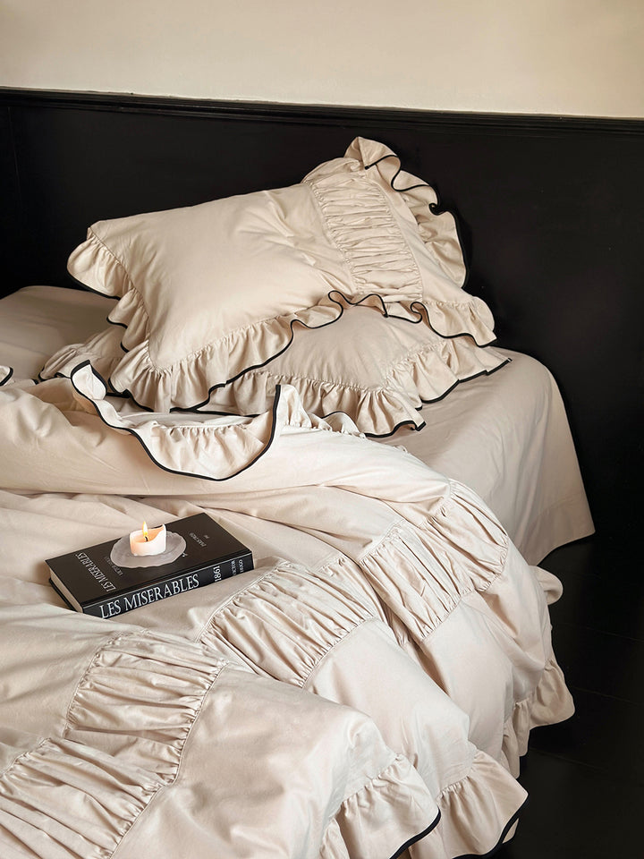 Luxury Style Lotus Leaf Edge Cotton Bedding Set