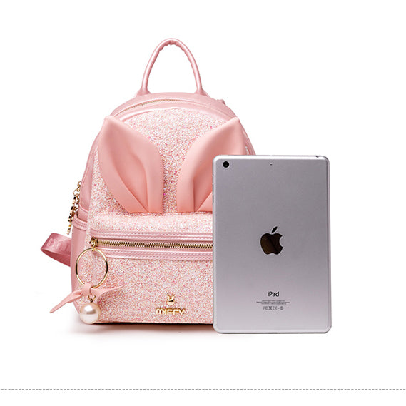 bunny ears leather backpack Japanese Cute Bunny Ear Pink Backpack