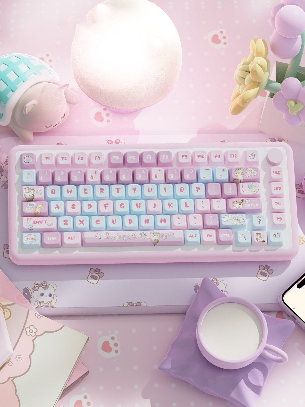Cute Bubble Cat Keycap for Mechanical Keyboards
