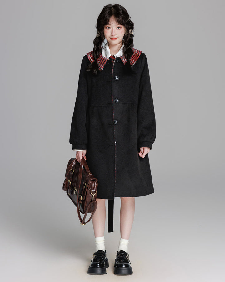 Chic Black / Gray College-style Coat for Fall and Winter