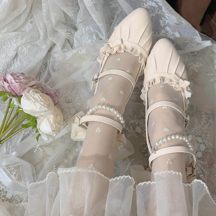 Apricot/White/Pink/Blue Mermaid Princess Bow Lolita High Heels