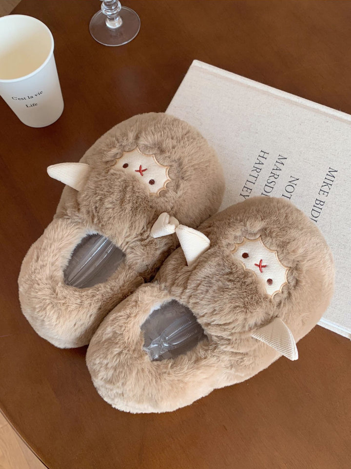 Lovely Sheep Plush Slippers
