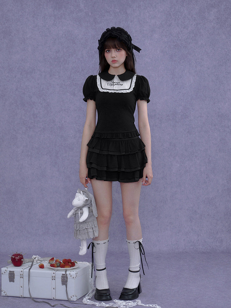Gothic Ruffle Series Top Skirt