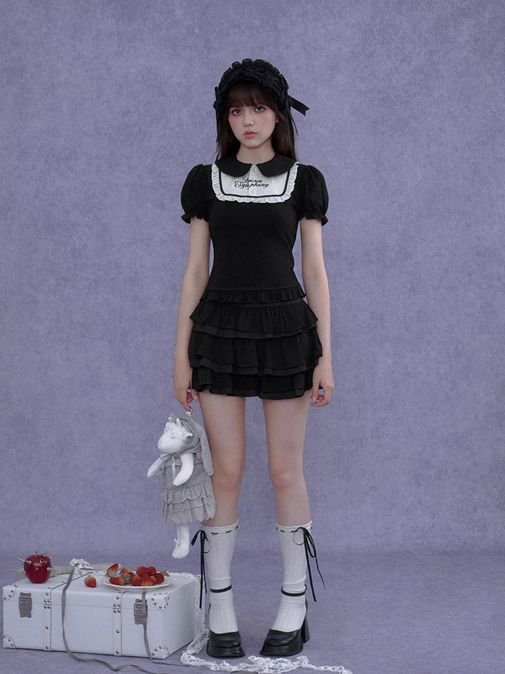 Gothic Ruffle Series Top Skirt