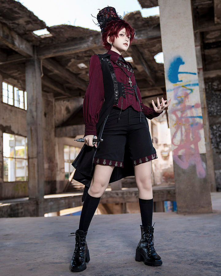 Wine Red Ouji Long Sleeve Shirt