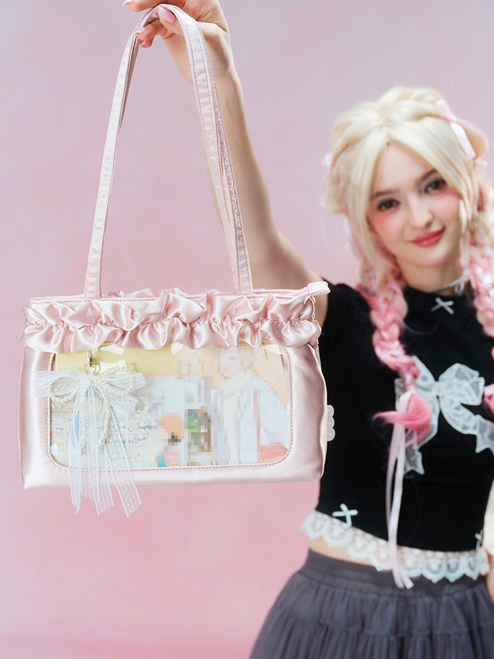 Satin Ruffle Balletcore Ita Underarm Bag