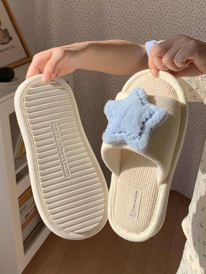 Moon Star Linen Slipper