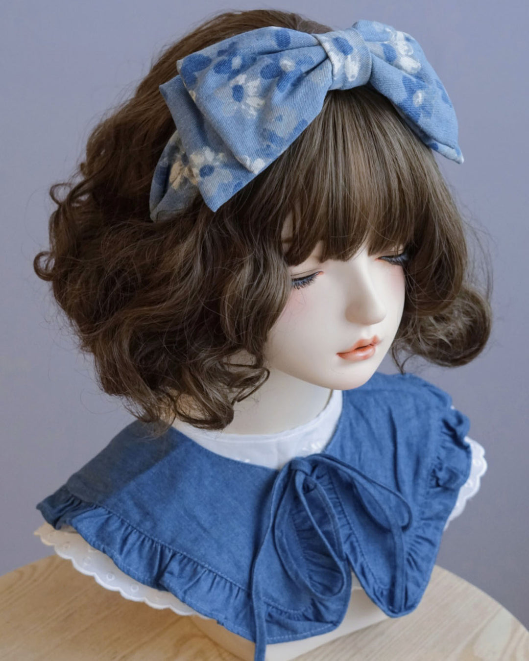 Bear Denim Large Bow Headband