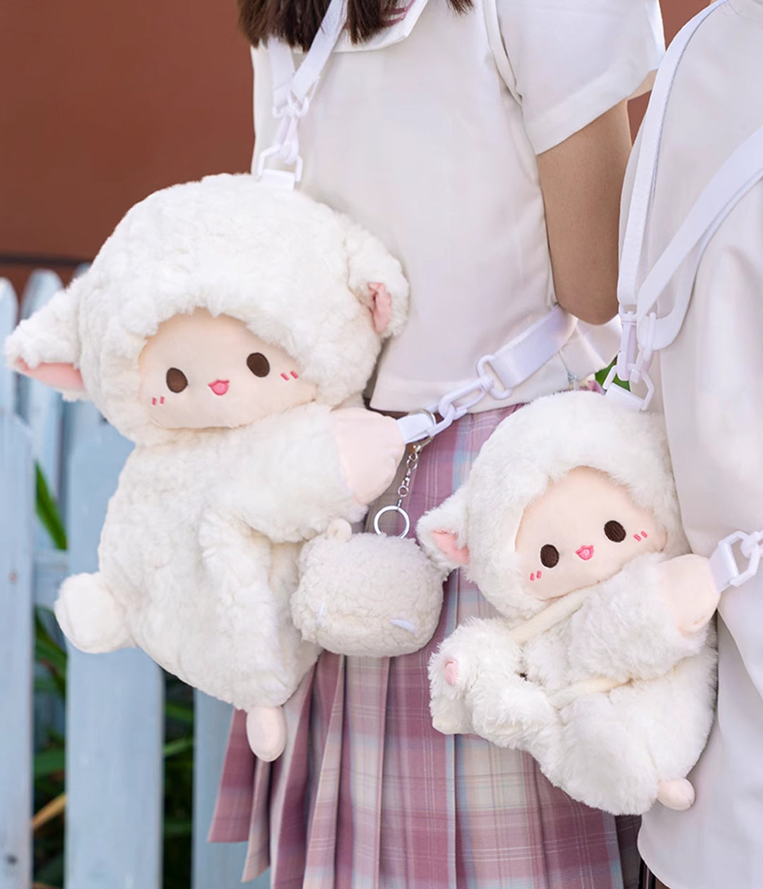 White Lamb Plush Crossbody Bag