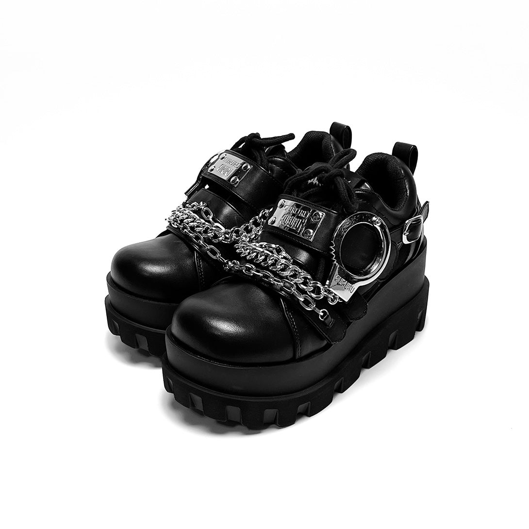 Grunge Y2K chain decoration Platform Shoes – Juwas
