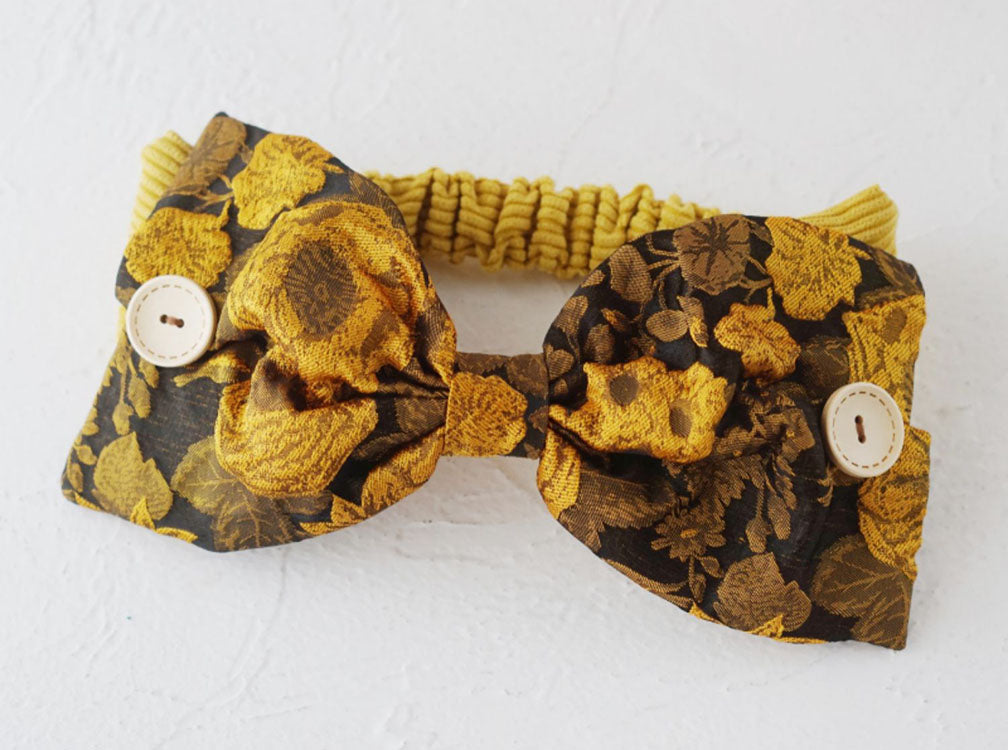 Sunflower Corduroy Large Bow Headband